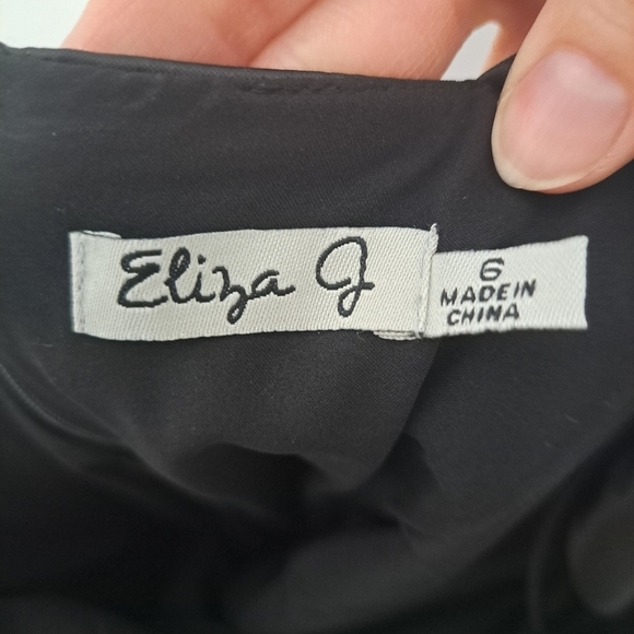 Eliza J one shoulder satin embellished waist gown black 6 - Picture 7 of 10